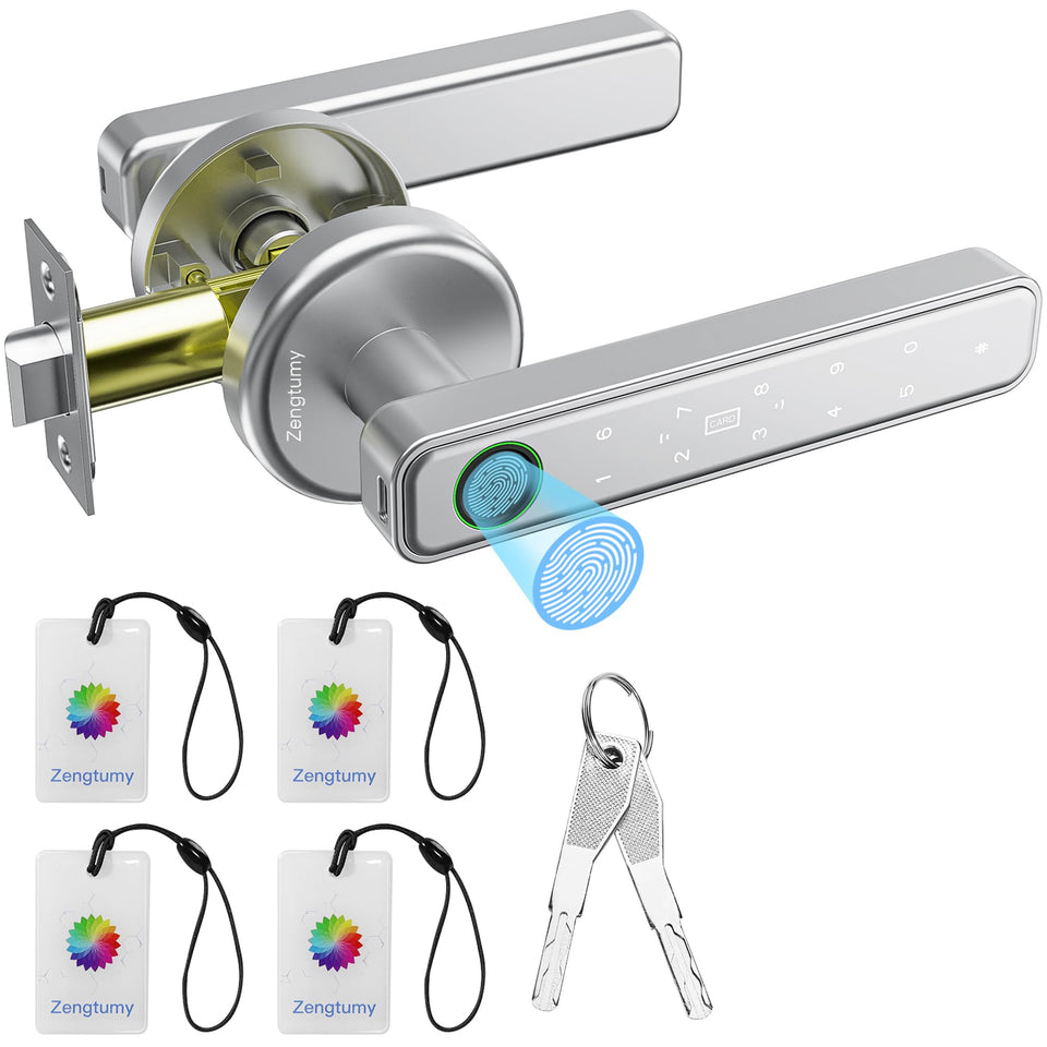Zengtumy fingerprint door lock front view offering secure home entry