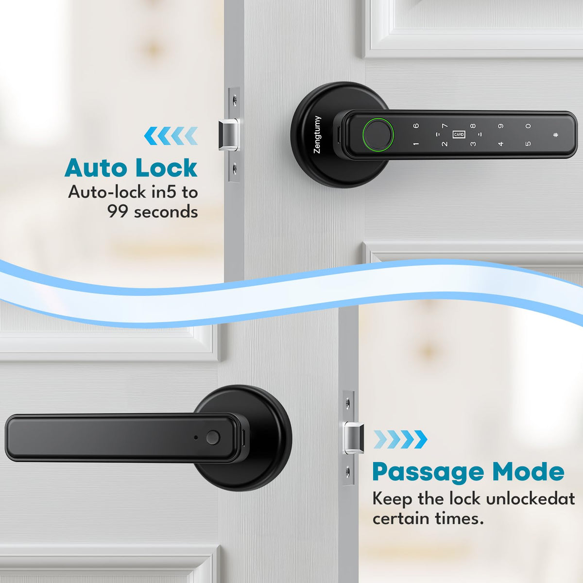 Zengtumy tool-free install door knob showcases easy setup