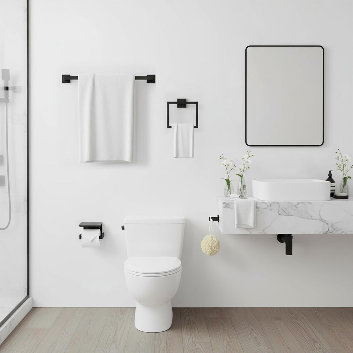 Close-up of Zenitize towel bar showing room for two to three towels for faster drying.