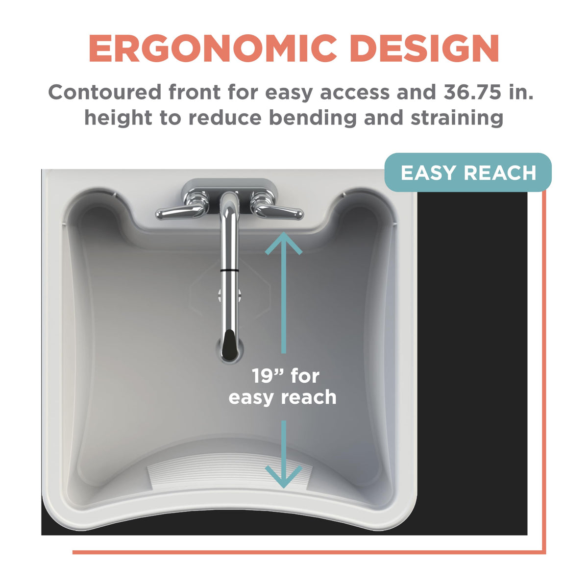 Zenna Home freestanding sink can mount to the floor for permanence.