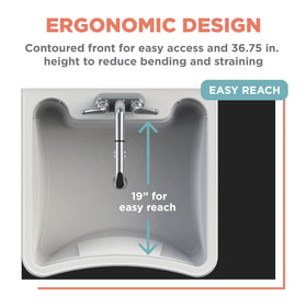 Zenna Home freestanding sink can mount to the floor for permanence.