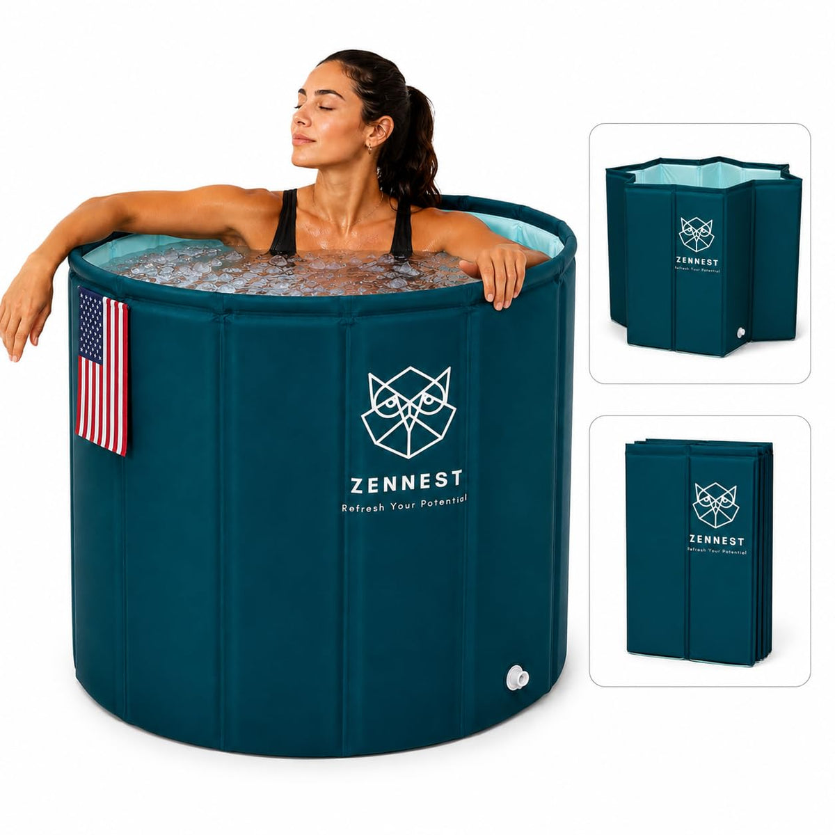 Zennest foldable tub in setup mode showing quick deployment and ease of use
