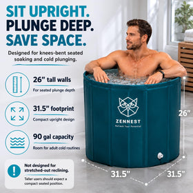 Zennest full-body immersion with ample room for tall users