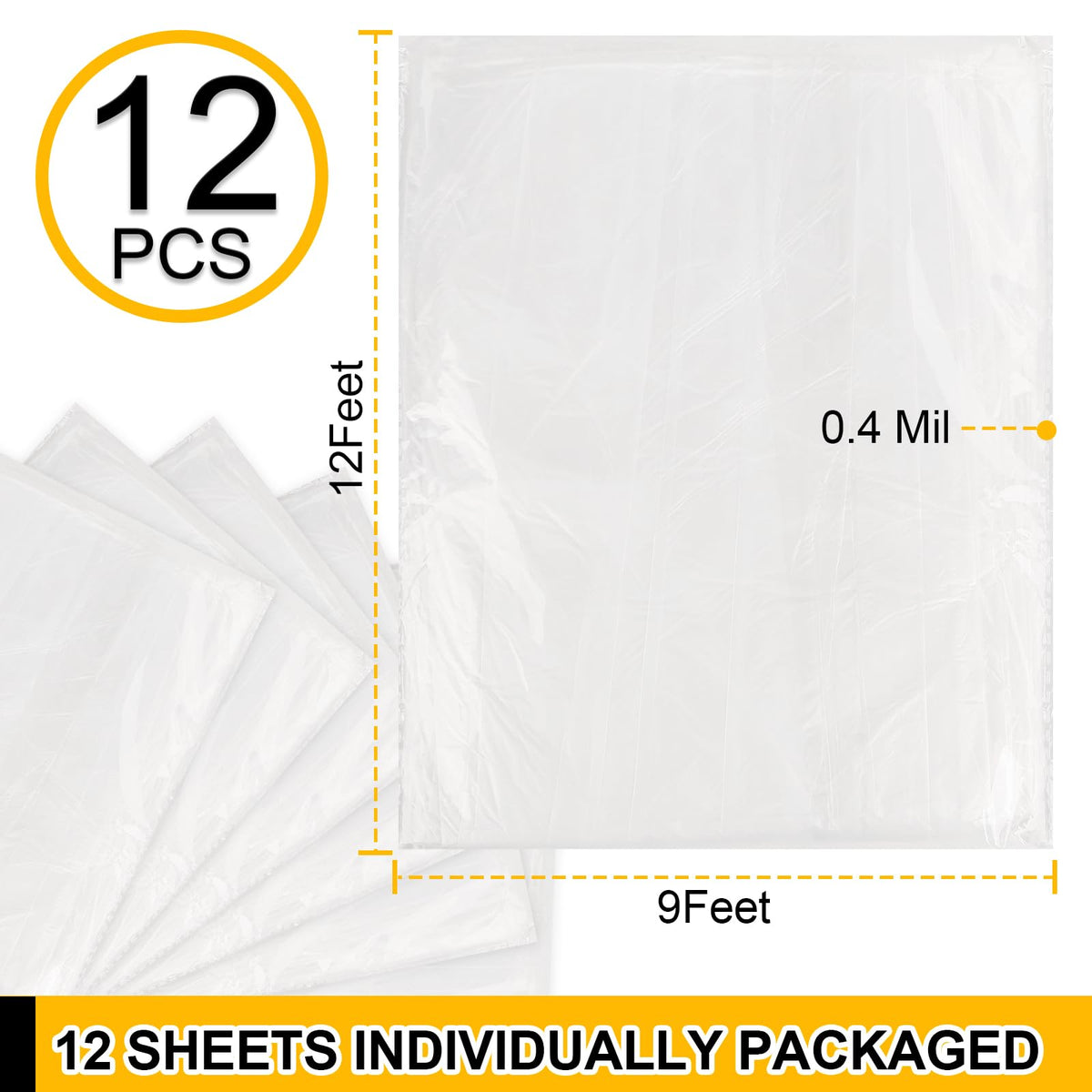 ZENOWICK clear drop cloth provides visibility while protecting floors during painting.