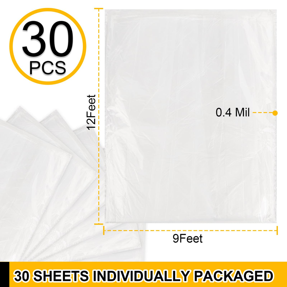 ZENOWICK plastic tarp tear-resistant material supports clean remodeling and painting work
