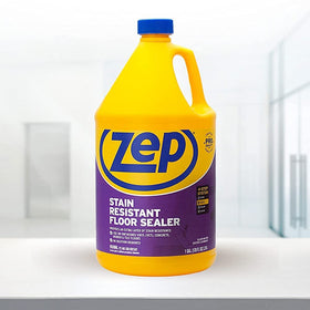 Zep Stain Resistant Floor Sealer applied on vinyl surface for stain resistance