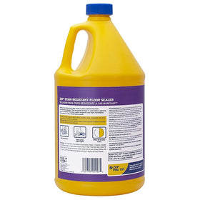 Zep Stain Resistant Floor Sealer clear coating over floor enhances gloss and protection