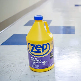 Zep Stain Resistant Floor Sealer on asphalt tile guards against oil and grime