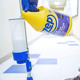 Zep Stain Resistant Floor Sealer on rubber floor reduces staining from spills