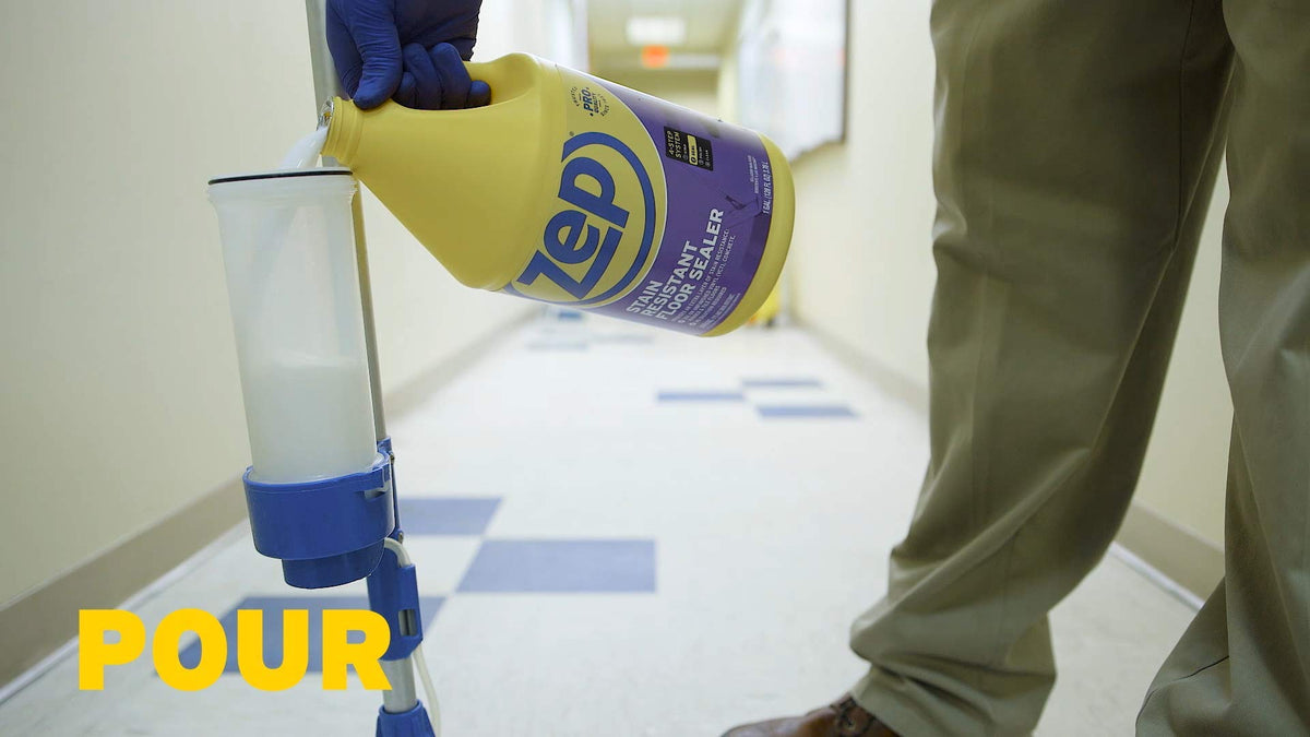 Zep Stain Resistant Floor Sealer on unfinished concrete yields quick dry performance