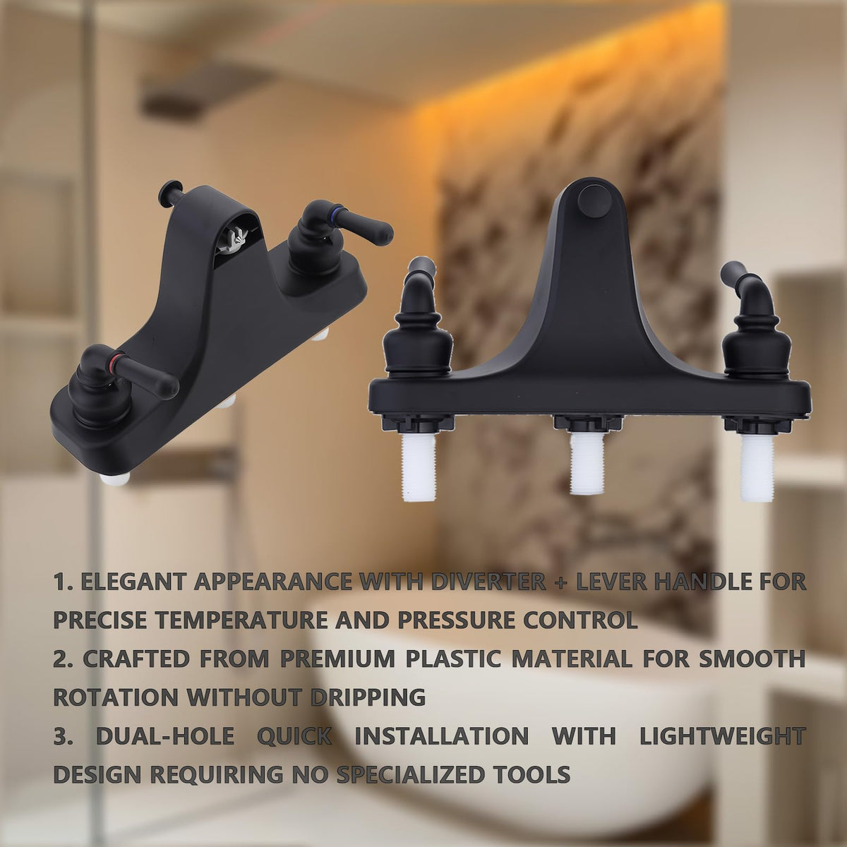ZephyrJazz lightweight design in matte black finish for modern bathrooms.
