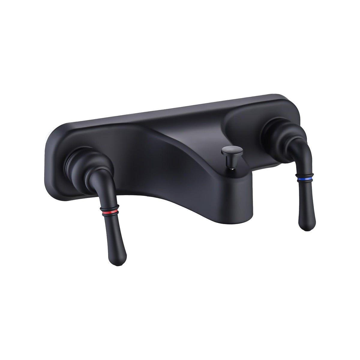 ZephyrJazz center-set faucet close-up showing lever handles for precise temperature control.