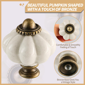 Zernmiarder ceramic pumpkin knob close-up highlights smooth glaze and practical form.