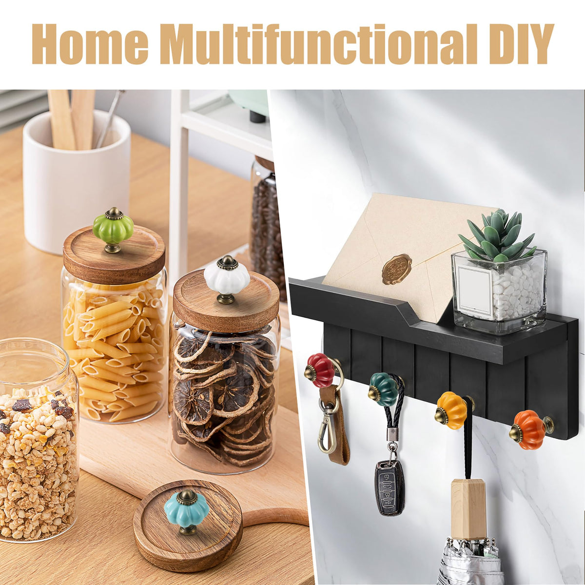 Zernmiarder kitchen cabinet hardware with pumpkin shape enhances closets and storage spaces.