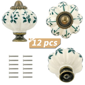 Close-up of Zernmiarder ivory-green ceramic pumpkin knob highlighting durable build