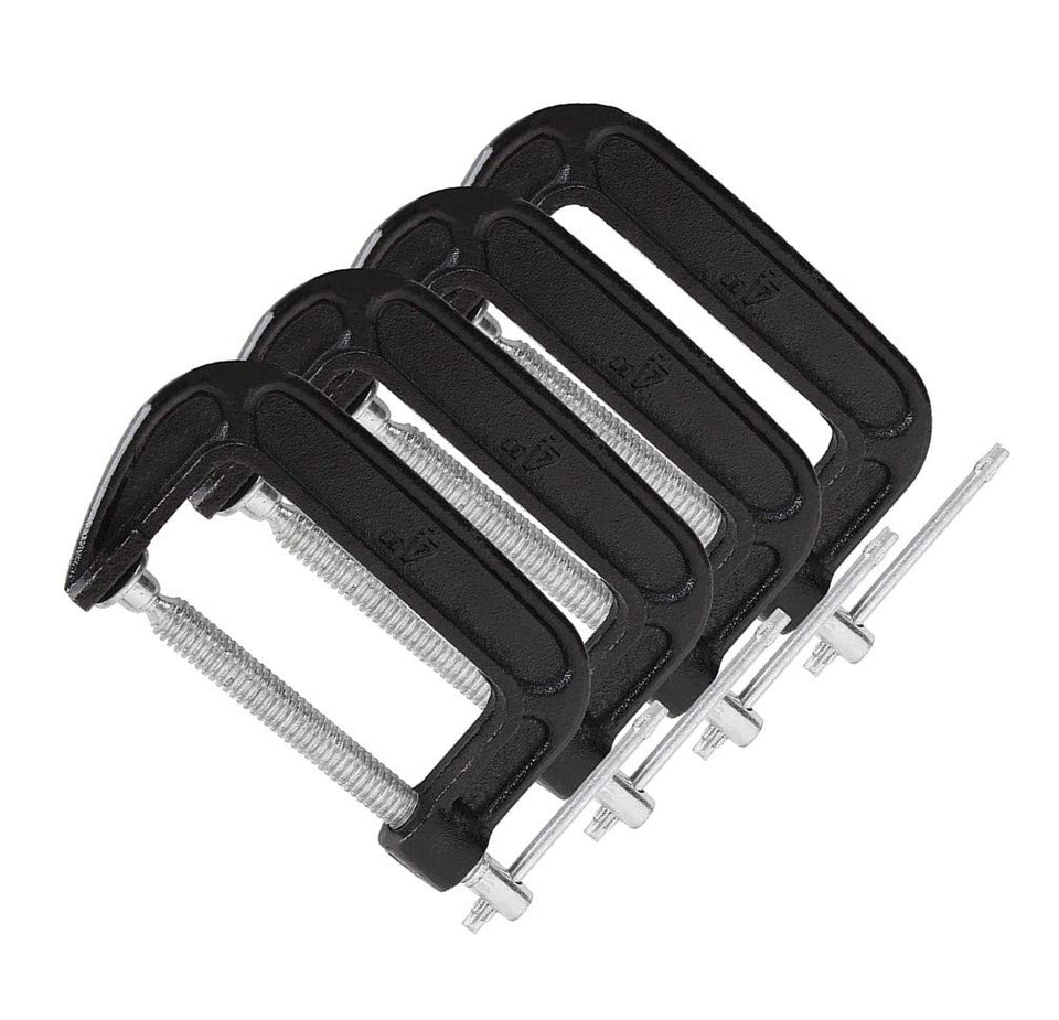 Zeromall 4-inch C-Clamp opening wide to hold panels securely.
