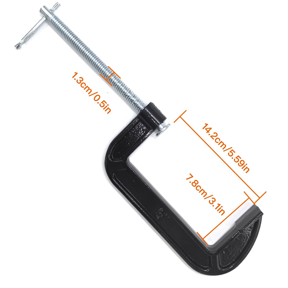 Zeromall 6-Inch C-Clamp side view, compact design fits tight spots