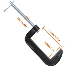 Zeromall 6-Inch C-Clamp side view, compact design fits tight spots