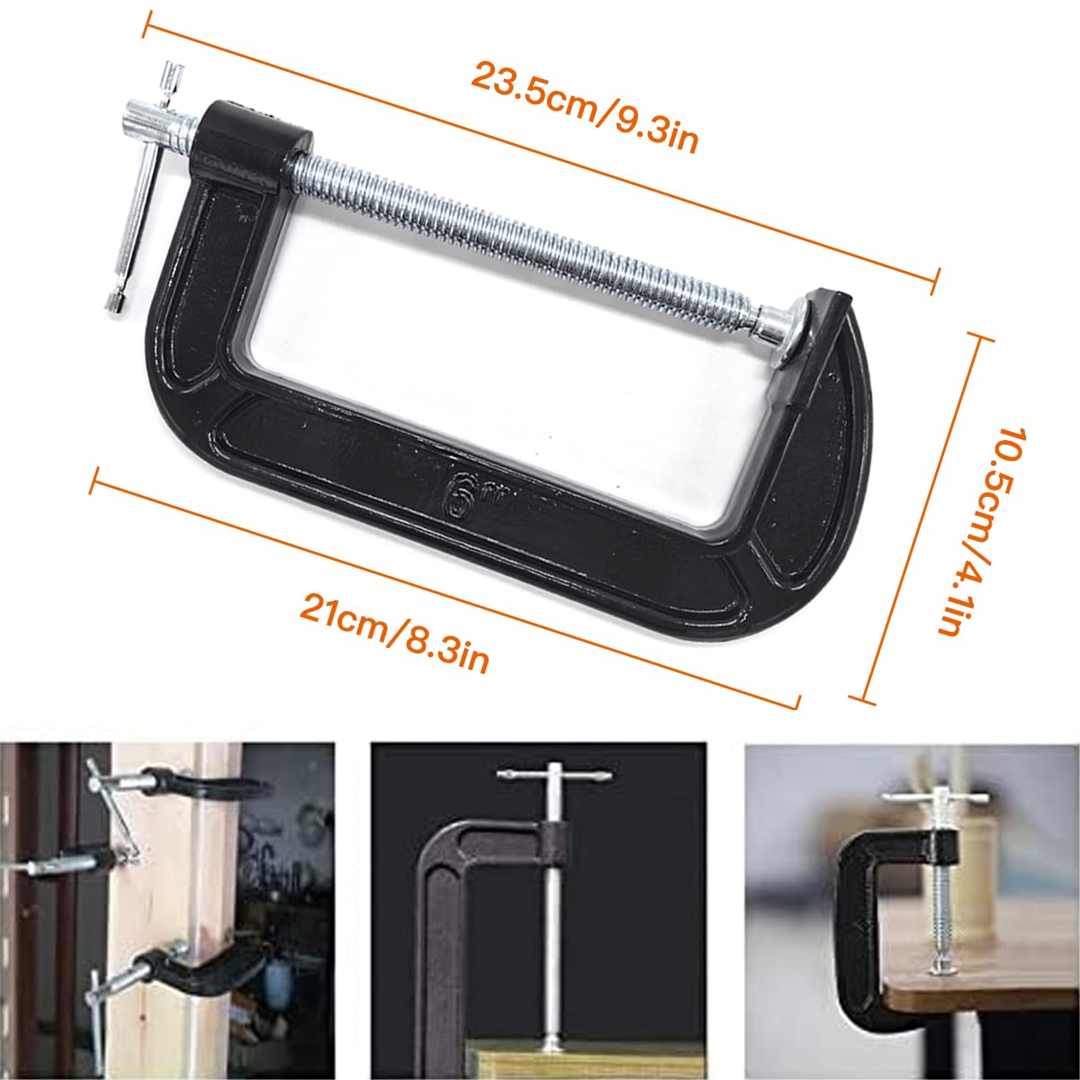 Zeromall C-Clamp setup on a workspace for secure fastenings