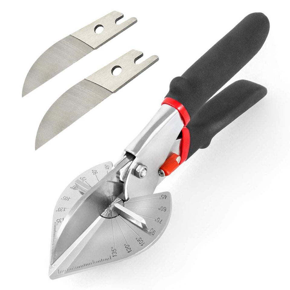 Zeromall multi-angle shear cutters showing a 45-degree cut for precise trim tasks