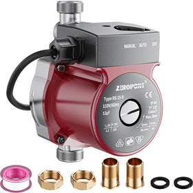 ZeroPone hot water recirculating pump with stainless steel head for quick hot water delivery.