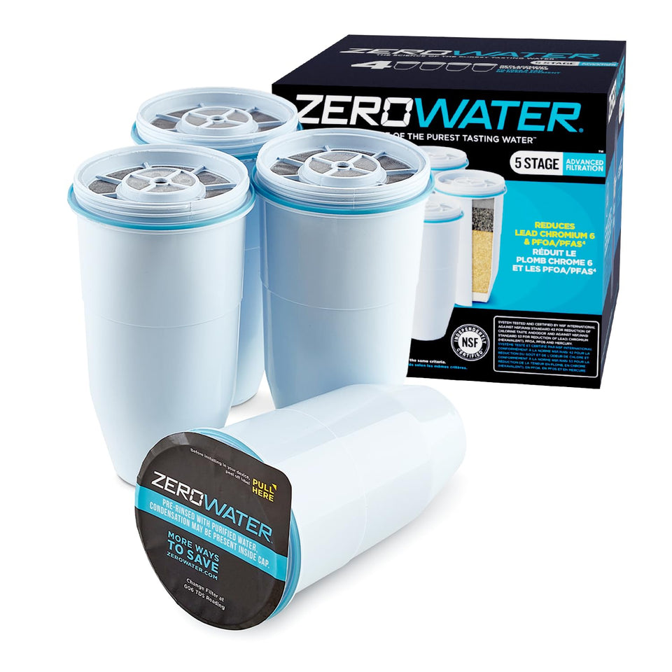 ZeroWater four-pack replacement filters for convenient home hydration