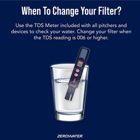 ZeroWater setup achieving near-zero total dissolved solids in filtered water.