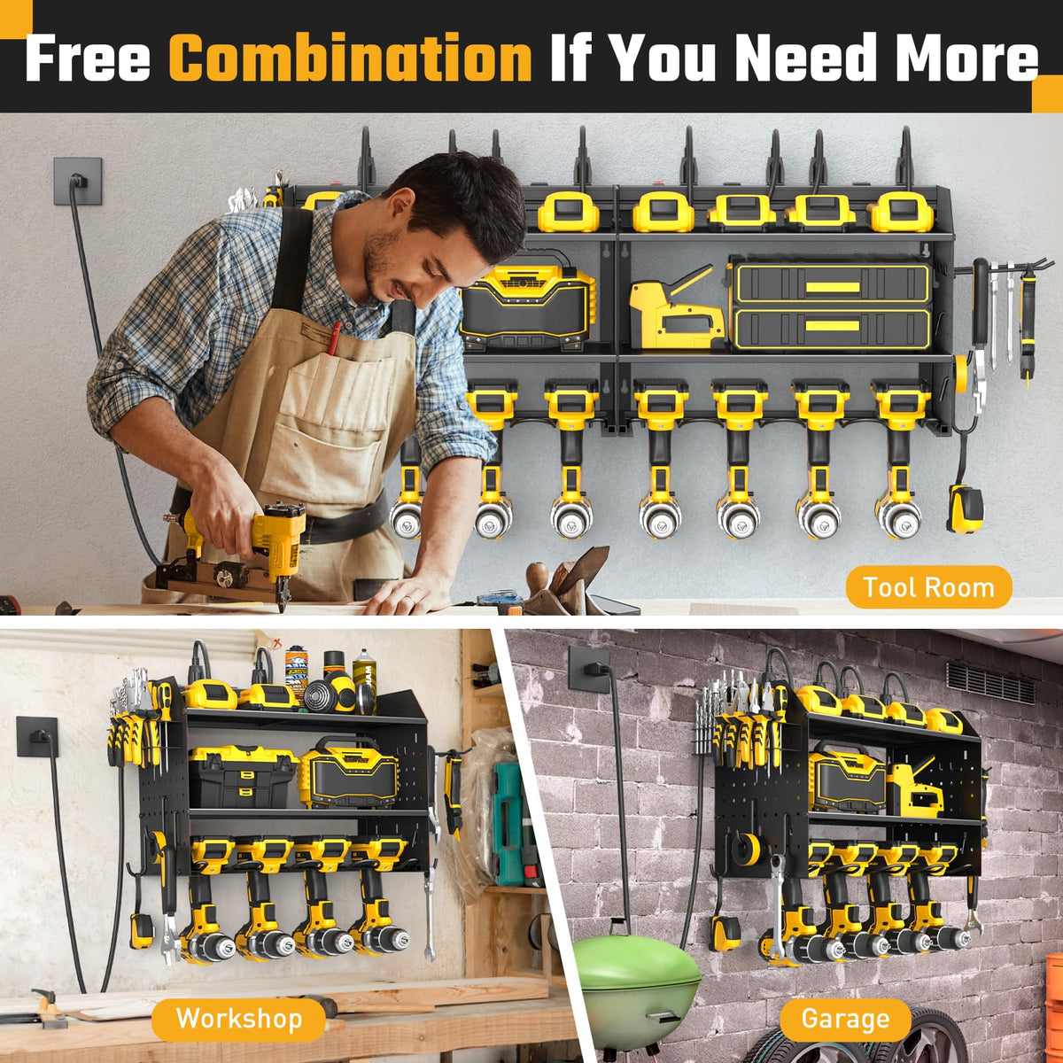ZESEN power tool organizer wall mount demonstrates a compact, organized workspace