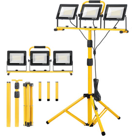 Zetunlo 21000lm LED work light on a stand provides bright, wide-area visibility for job sites.