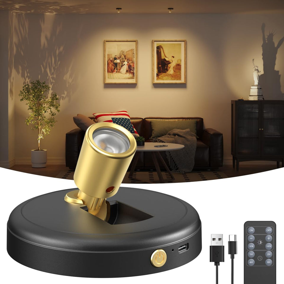 Zetunlo spot light on wall using magnetic mount for warm ambiance