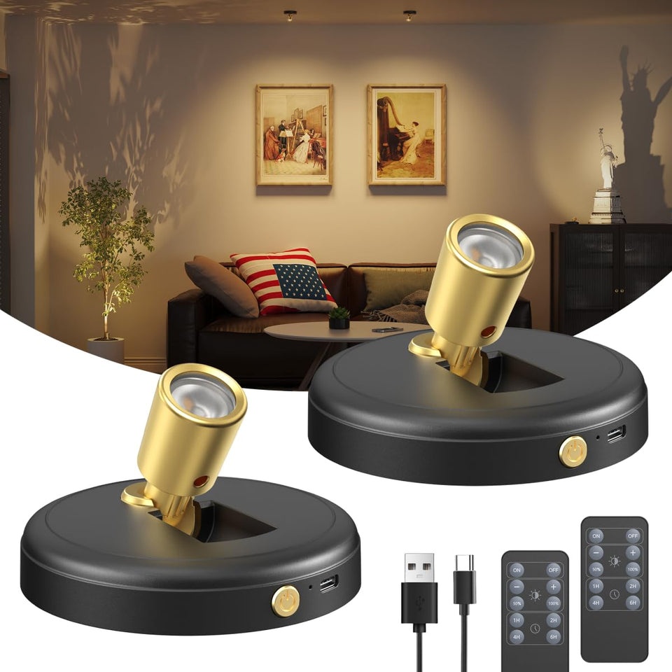 Zetunlo two-pack spot light front view highlights compact, versatile accent lighting.