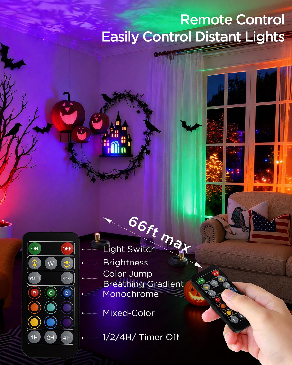 Zetunlo Spot Lights color modes set mood lighting for holidays and daily use