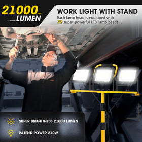 Zetunlo three-head LED work light offers versatile lighting for workshops and tasks.