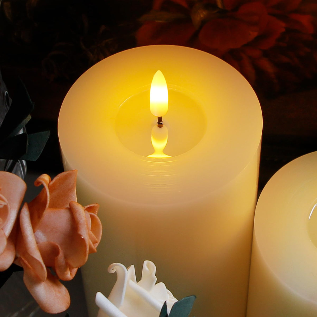 Zevanor candles feature a 3D wick flicker for a cozy glow