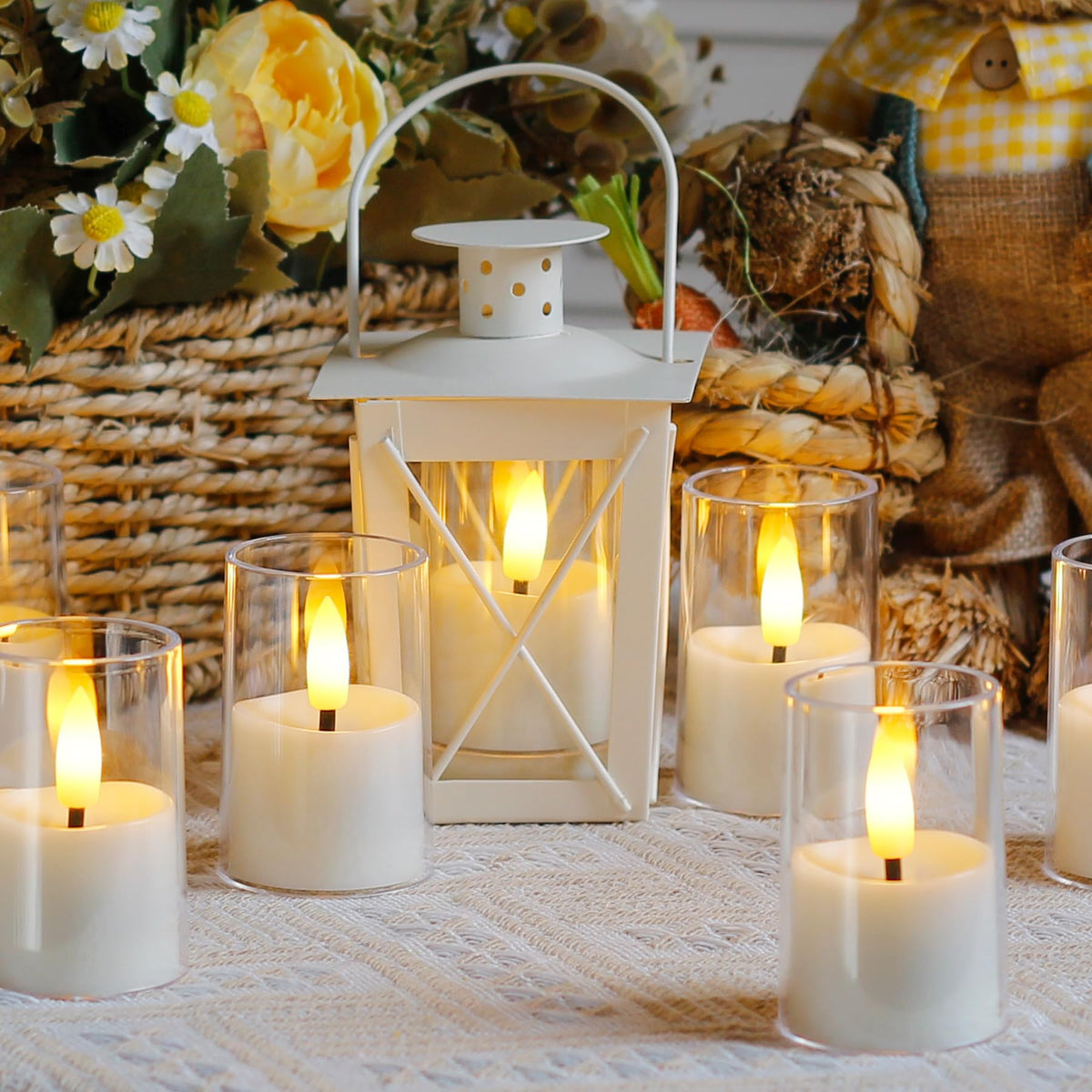 Zevanor acrylic votive candles provide decorative lighting for shelves and events.