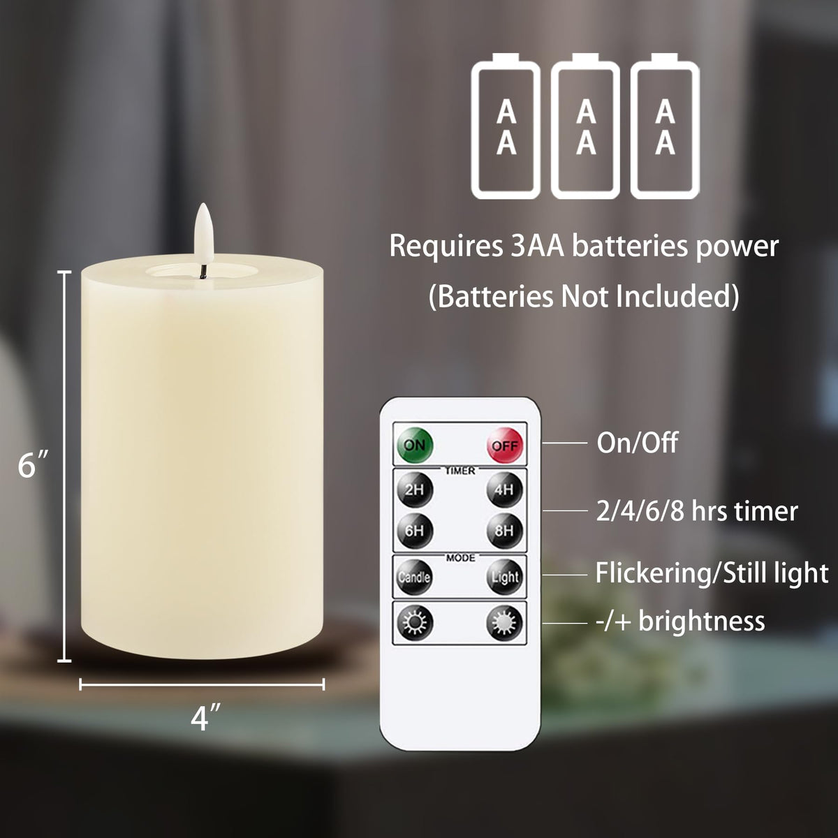 Zevanor pack of 2 LED ivory candles for home, events and ceremonies