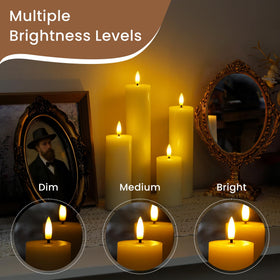 Zevanor ivory flameless candle 8-inch tall ideal for dining ambiance