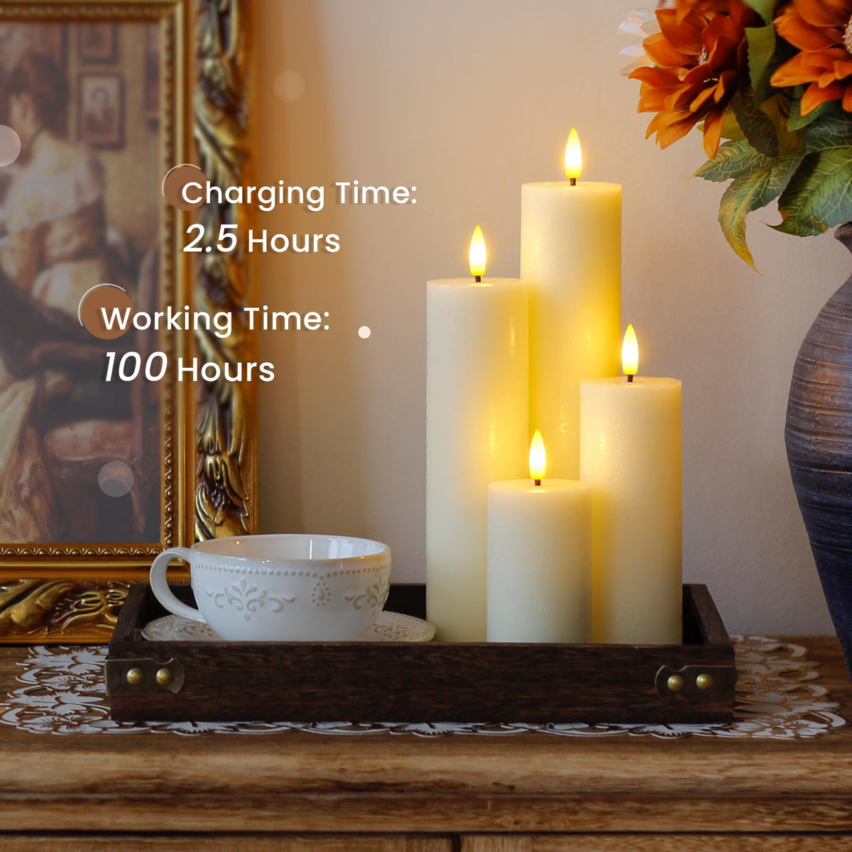 Zevanor USB charging cable charges two candles at once