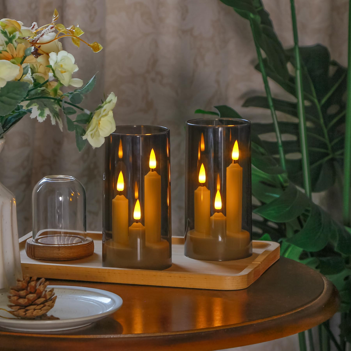 Zevanor warm glow LED candles feature 3 wicks for harmonious, layered illumination.