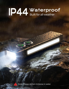Zewdov rugged aluminum body with IP44 protection against rain and dust
