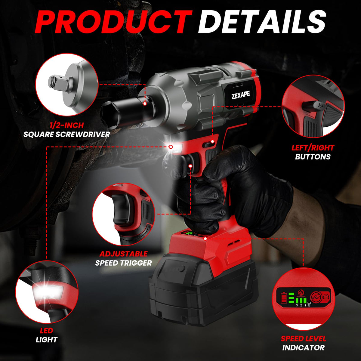 ZEXAPE compatible with Milwaukee M18 batteries for flexible power