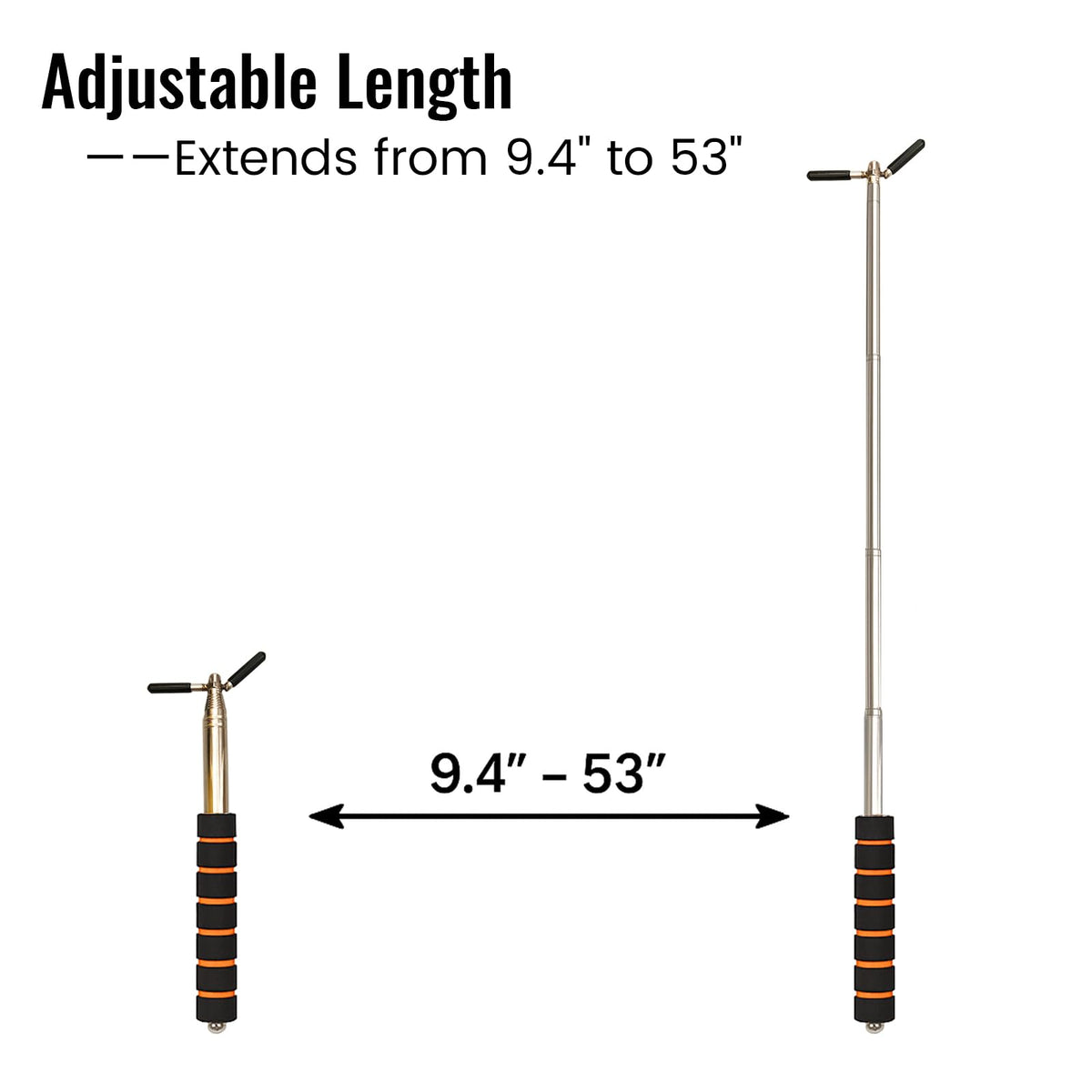 Ceiling button reach scenario with Zeytosu pole in an office corridor