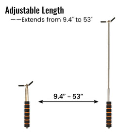 Ceiling button reach scenario with Zeytosu pole in an office corridor