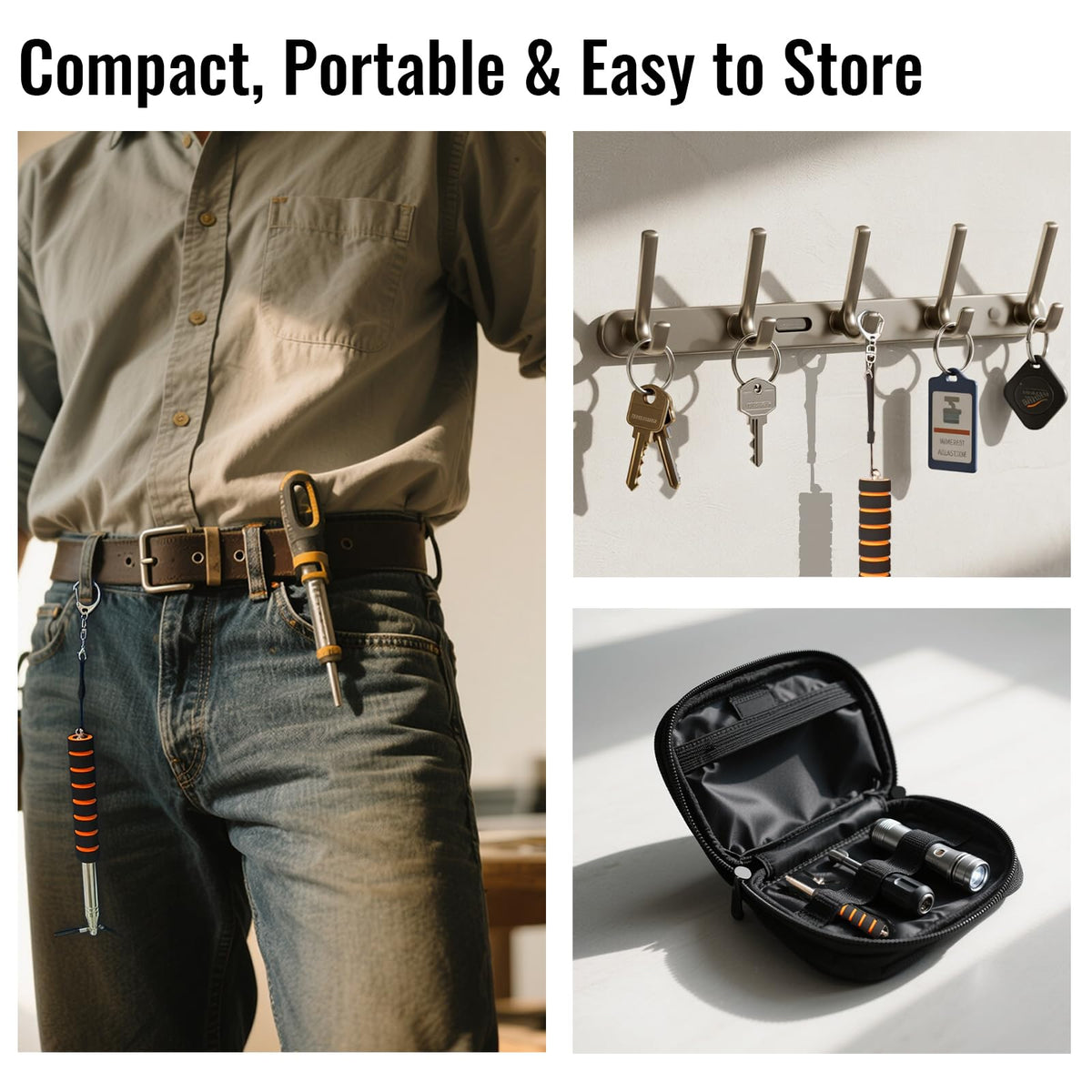 Compact storage of Zeytosu extendable tester pole in a bag