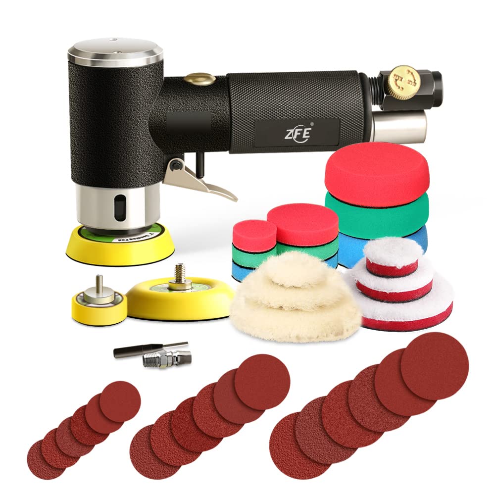 ZFE 1/2/3 inch random orbital air sander for precise auto body detailing.