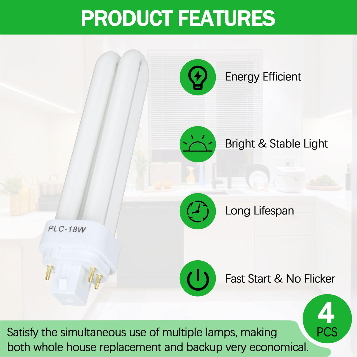 Zfegto CFLs offer long service life with fewer replacements.