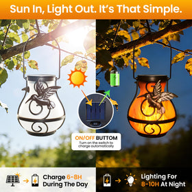 Zfiglum auto-on-off lanterns light automatically at dusk for hands-free evenings.
