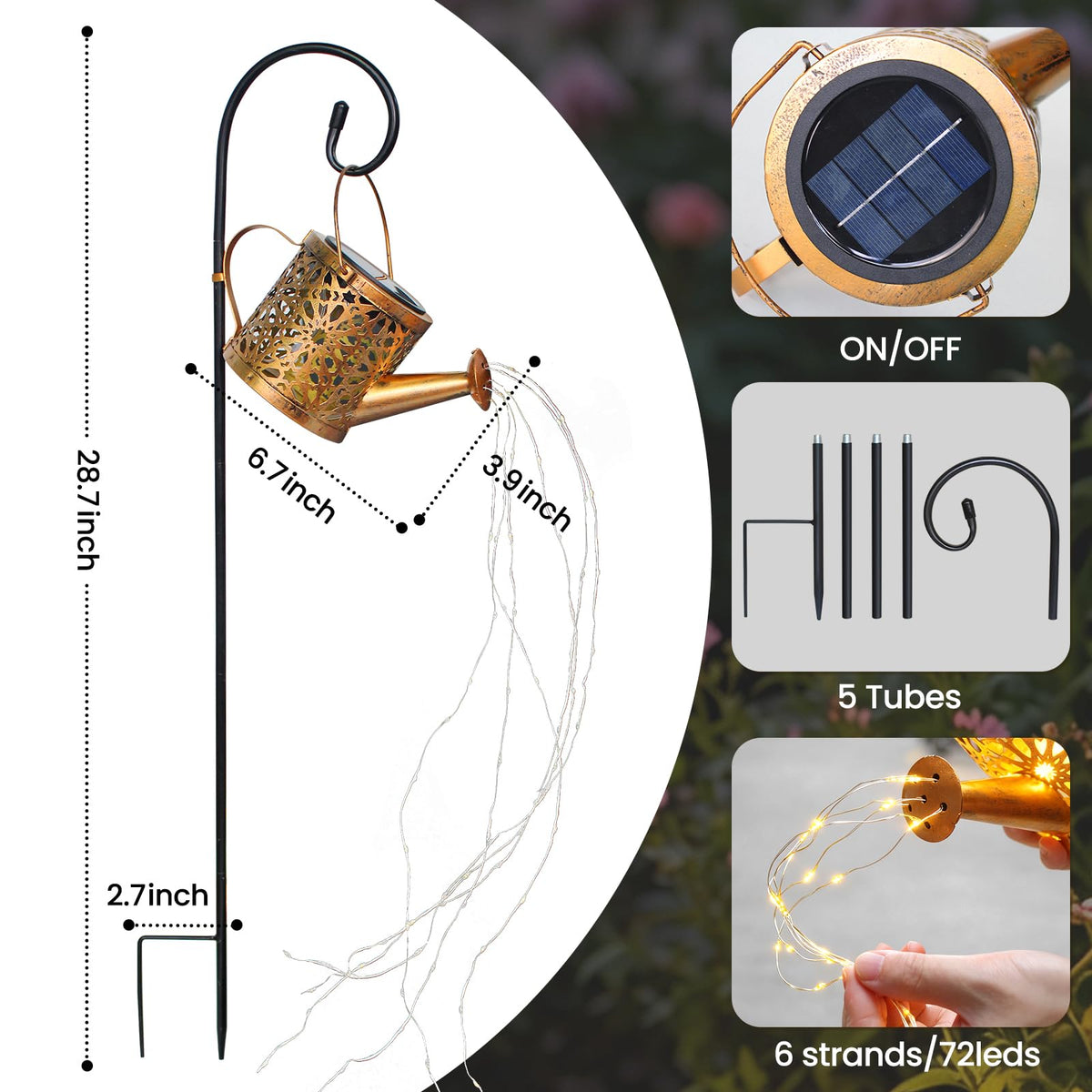 Zfiglum eco-friendly solar lantern offers easy, cord-free setup outdoors.
