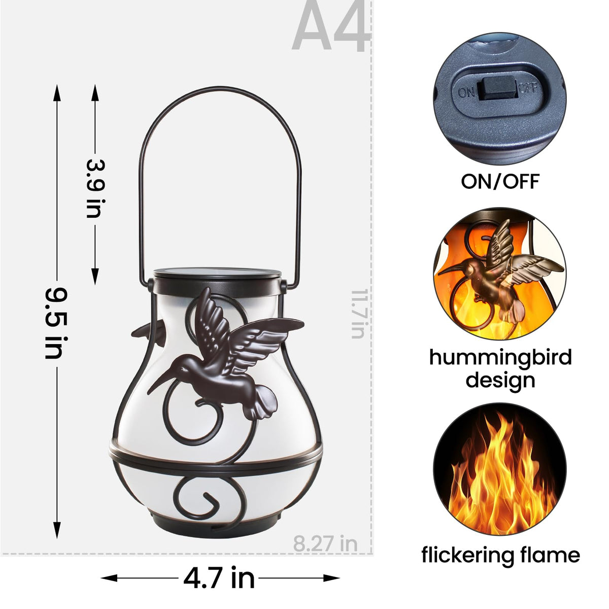 Zfiglum flickering-flame lantern creates warm, inviting nighttime ambience.
