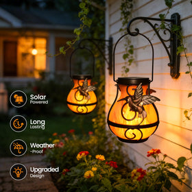 Zfiglum waterproof solar lantern endures rain for year-round garden ambiance.